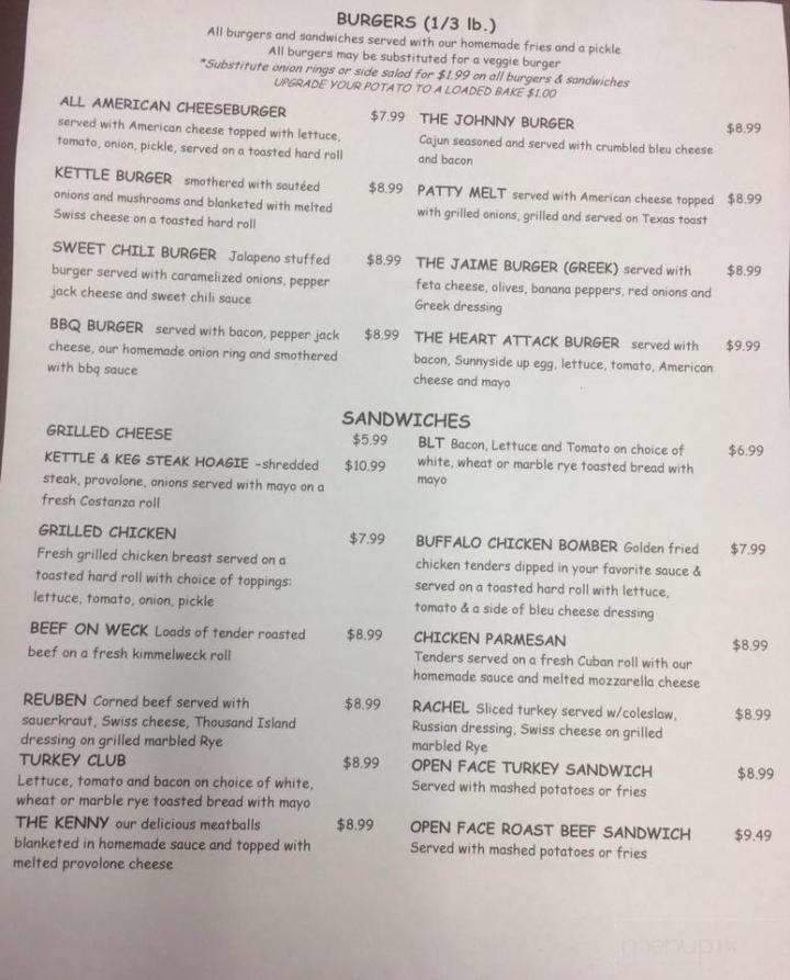 Kettle & Keg - Dunkirk, NY menu_pic