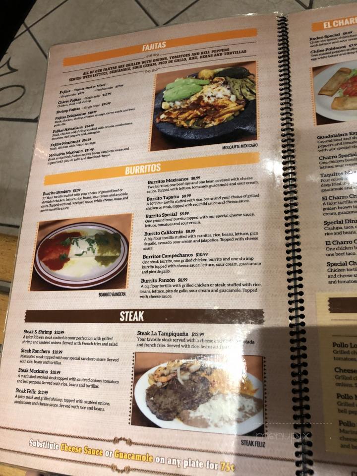 El Charro - Claremore, OK menu_pic