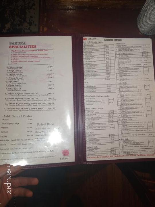 Sakura Japanese Steakhouse - Clarksville, TN menu_pic