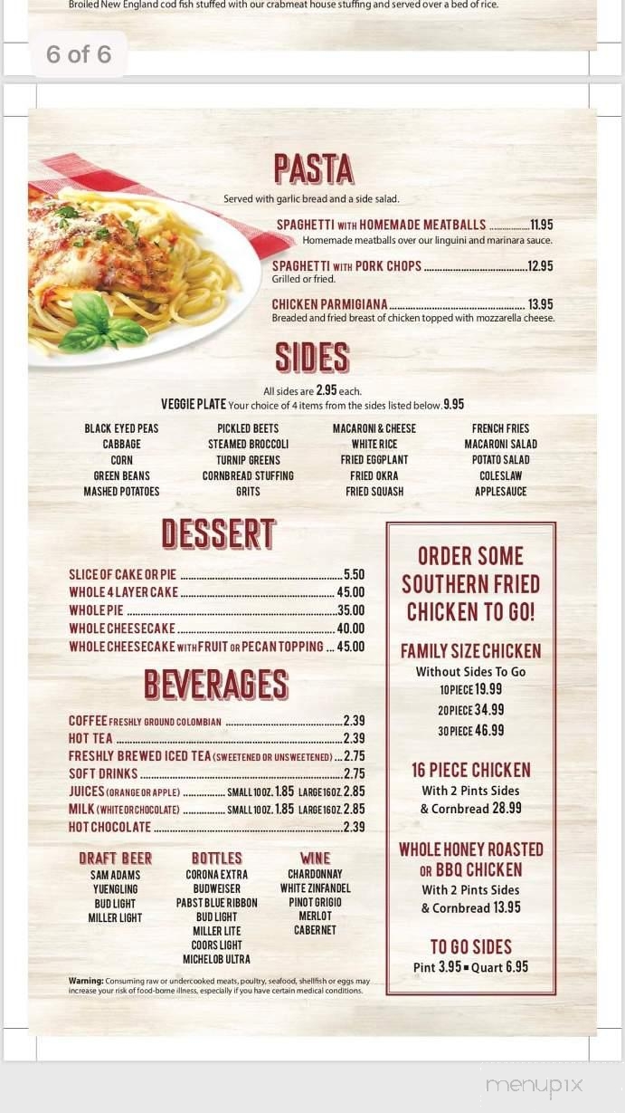 Chicken Pantry Restaurant - Bunnell, FL menu_pic