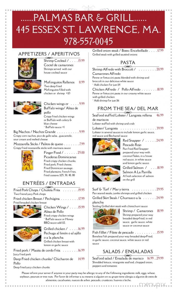 Las Palmas REST - Lawrence, MA menu_pic