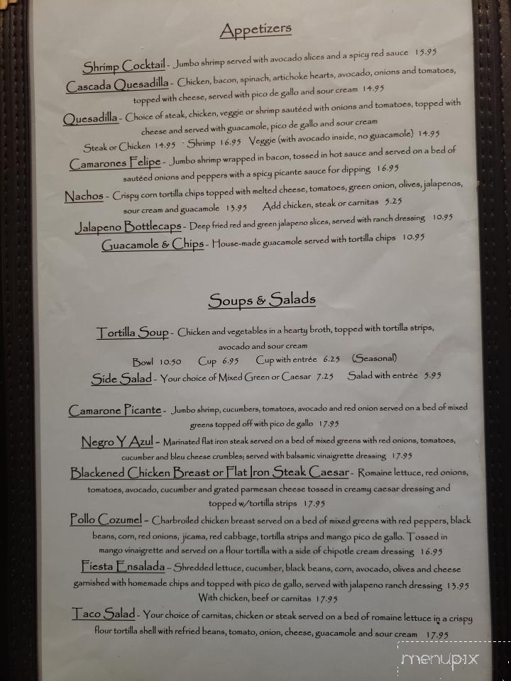 Cascada - Placerville, CA menu_pic