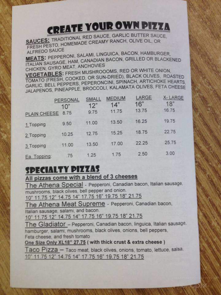 Pizza Athena - Palmer, AK menu_pic