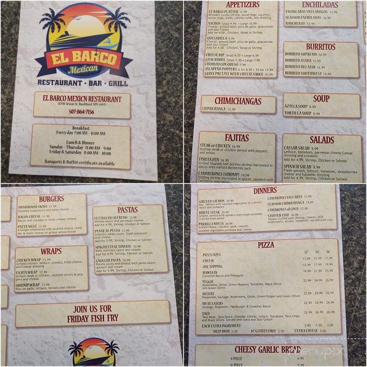 El Barco Mexican Restaurant and Grill - Rushford, MN menu_pic