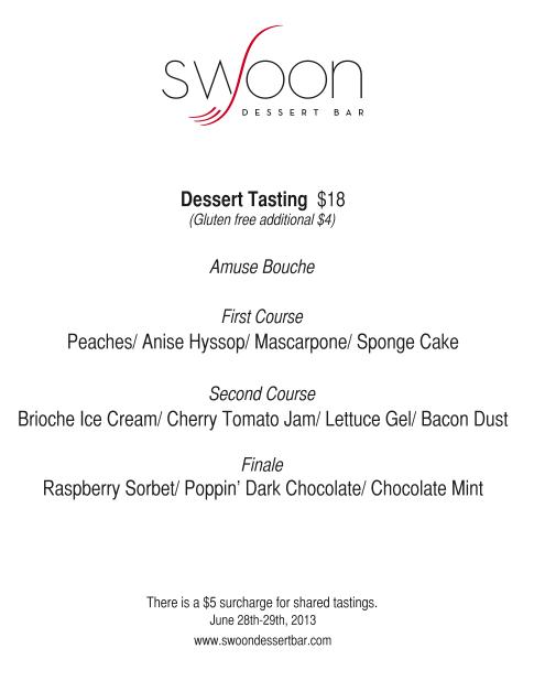 Swoon Dessert Bar - San Diego, CA menu_pic