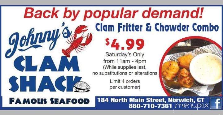 Johnny's Clam Shack - Norwich, CT menu_pic