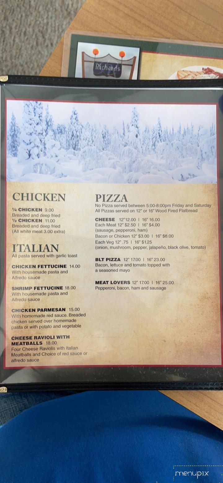 Richards' Family Restaurant - Dunbar, WI menu_pic