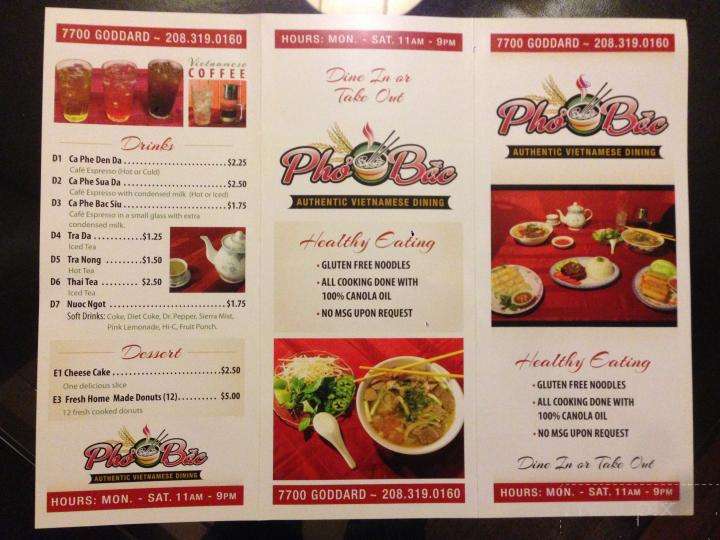 Pho Bac - Boise, ID menu_pic