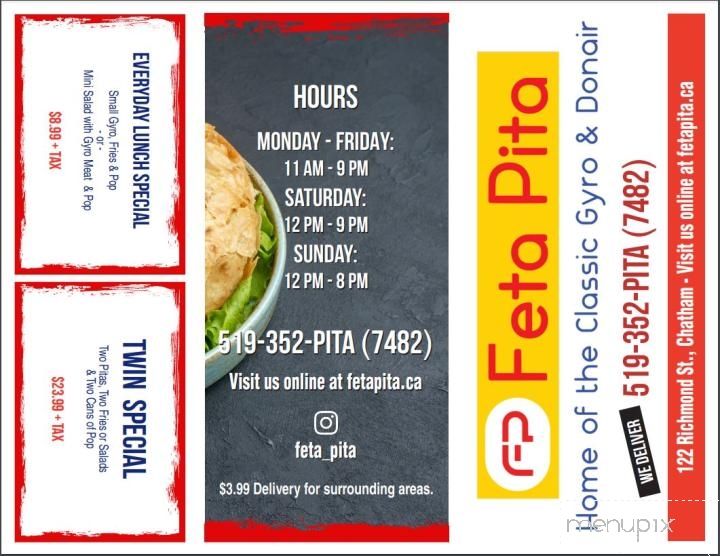 Feta Pita - Chatham, ON menu_pic