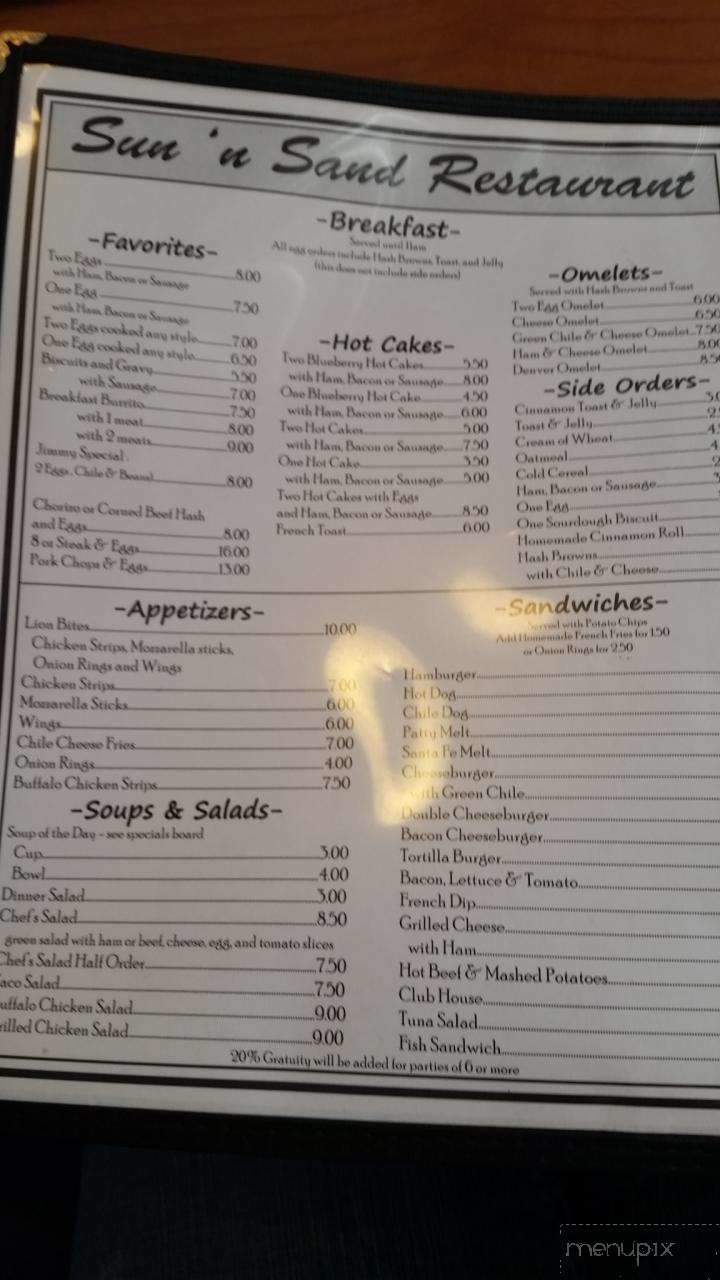 Sun & Sand Restaurant - Santa Rosa, NM menu_pic