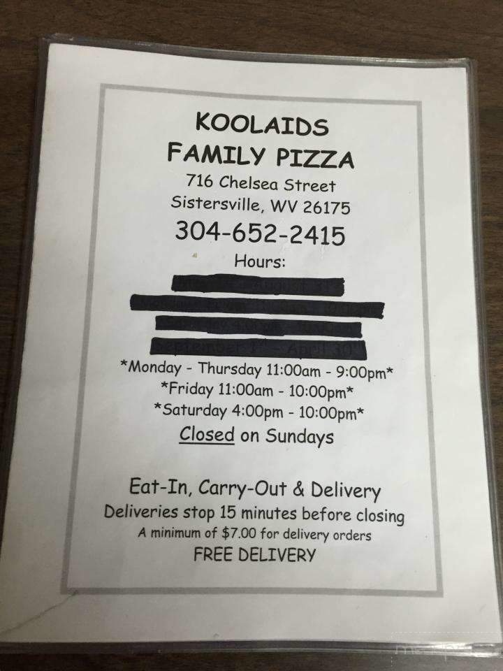 Family Pizza - Sistersville, WV menu_pic