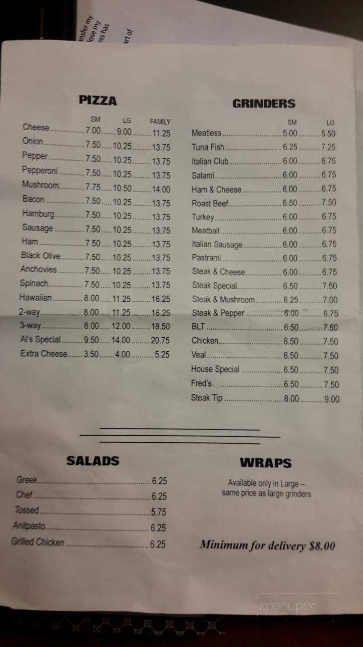 Al's Village Restaurant - Franklin, NH menu_pic