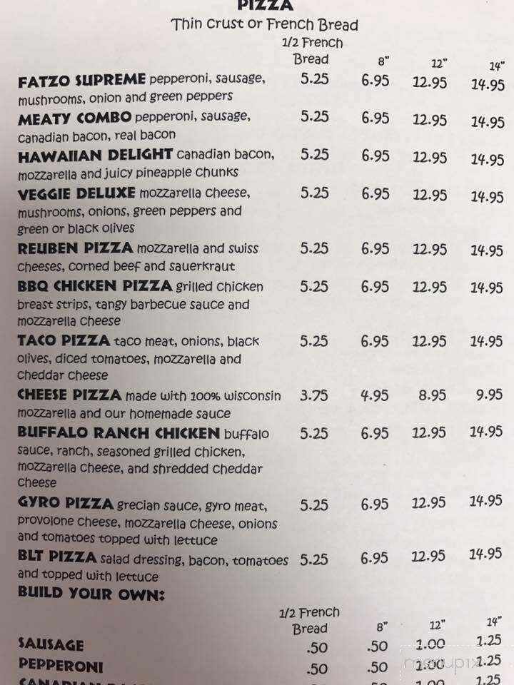 Fatzo's Of Manitowoc - Manitowoc, WI menu_pic