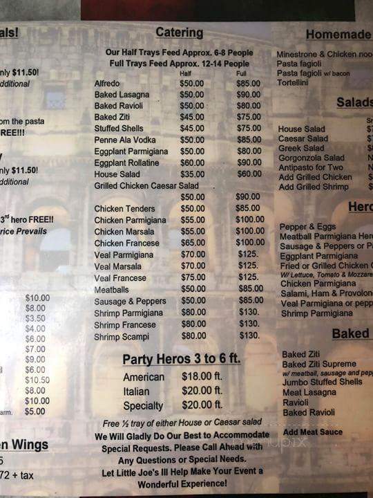 Little Joe's III - East Setauket, NY menu_pic
