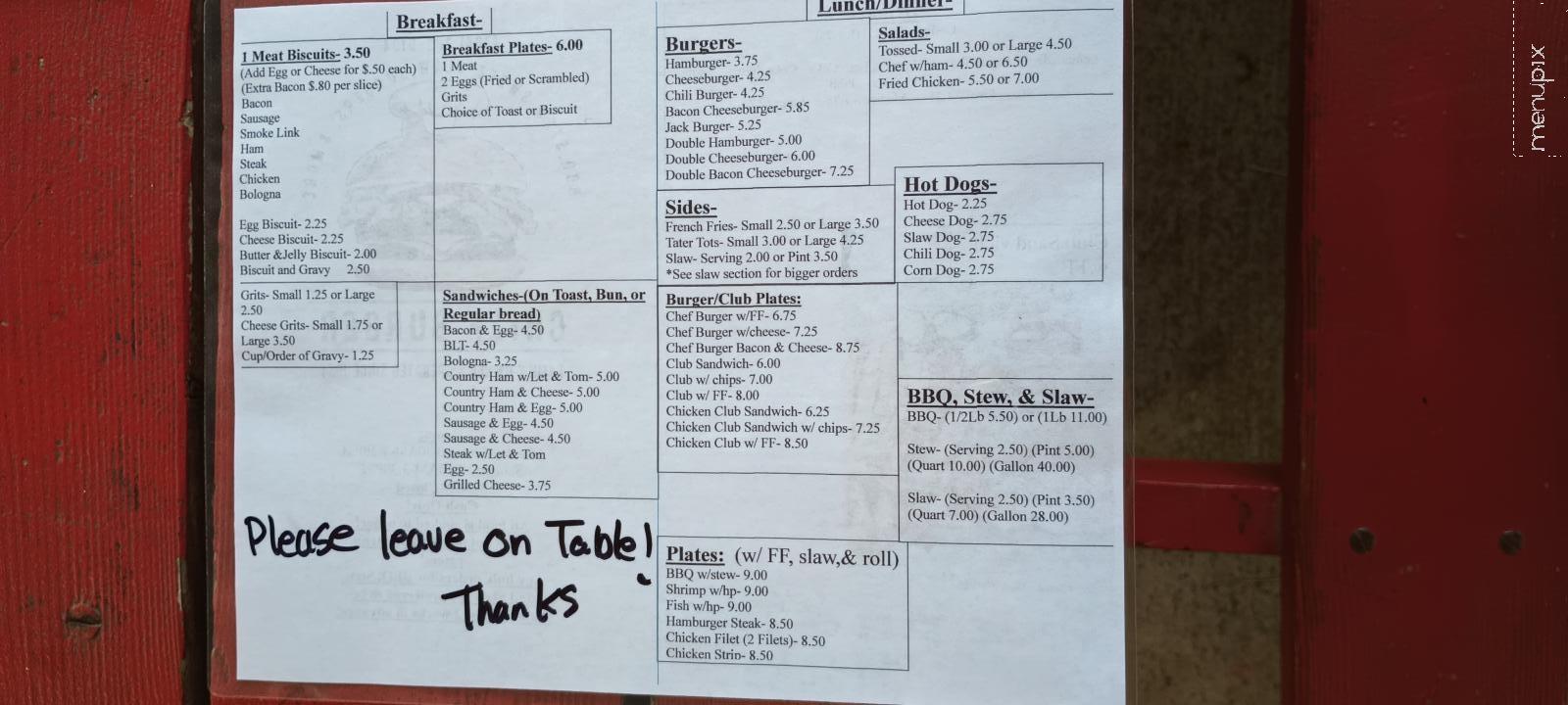 Chief Burger - Comer, GA menu_pic