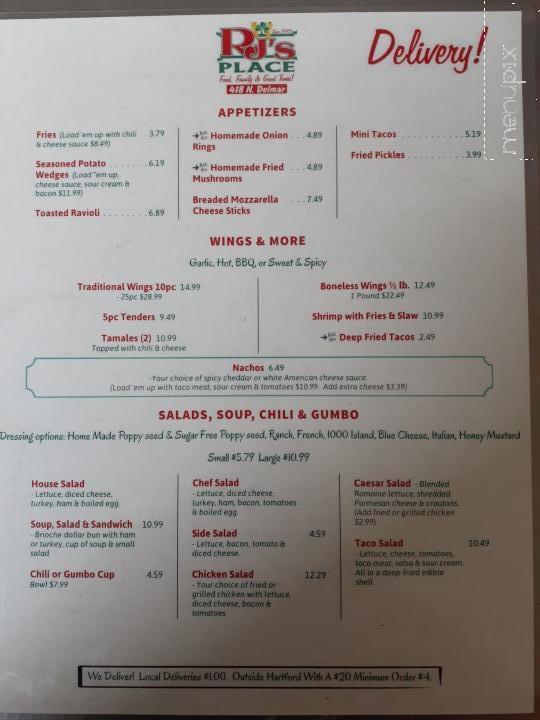 R J's Place - Hartford, IL menu_pic