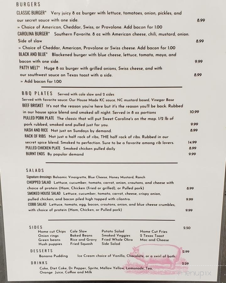 Sweet Carolines - McConnells, SC menu_pic