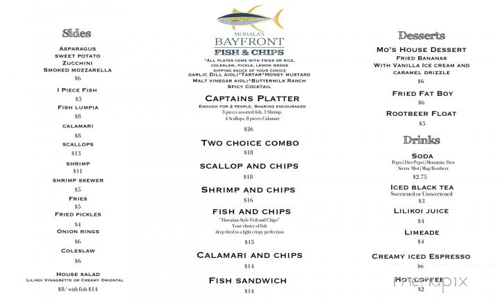 Mo's Fish and Chips - Hilo, HI menu_pic
