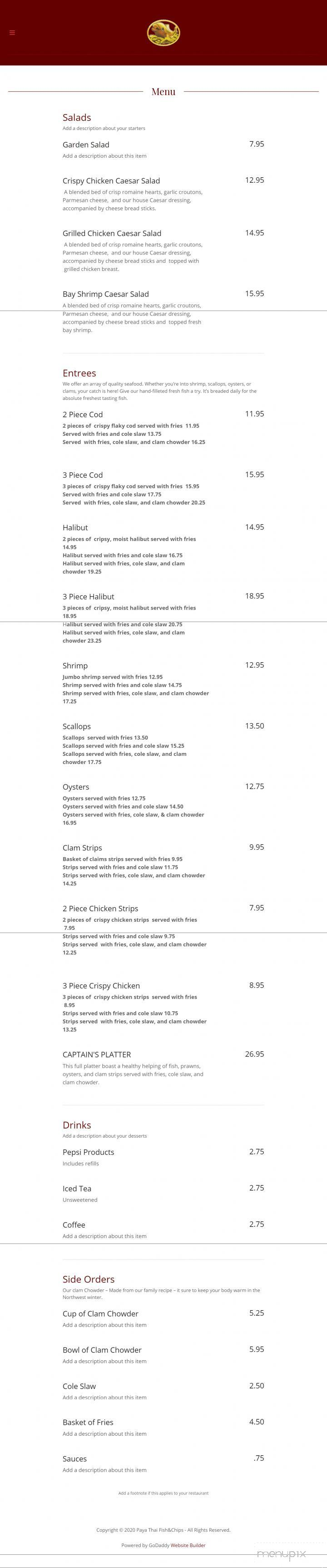 Luck-E Tavern & Supper Club - Luck, WI menu_pic