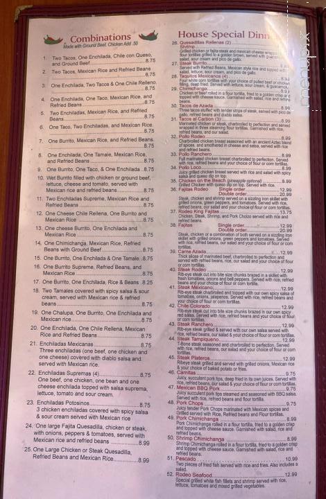 El Rodeo Mexican Grill - Princeton, IN menu_pic