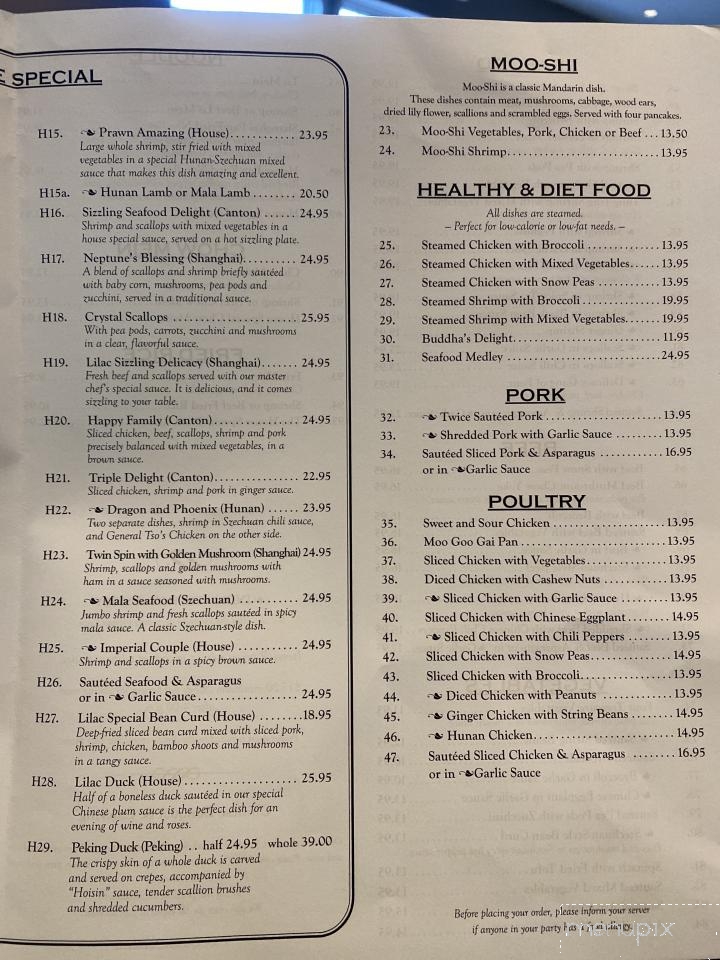 Lilac Blossom - Nashua, NH menu_pic