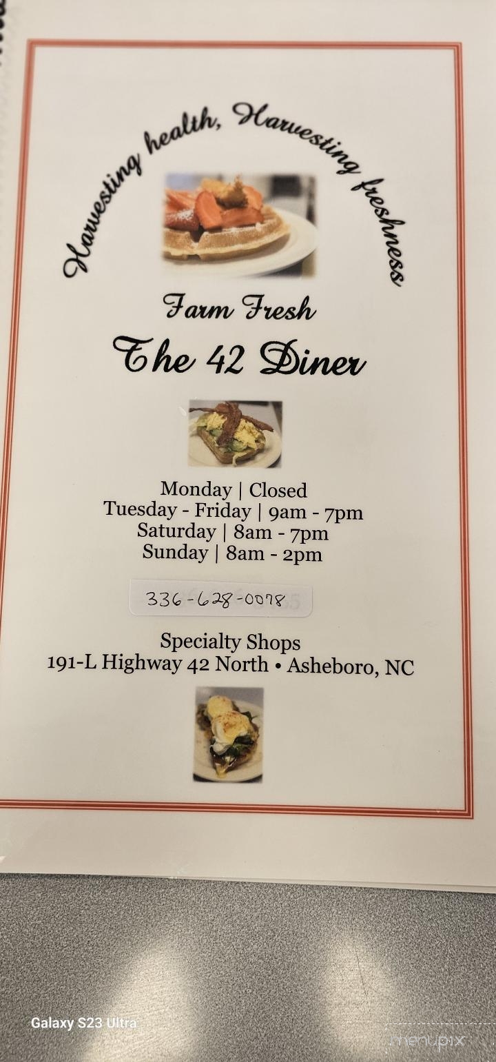 42 Diner - Asheboro, NC menu_pic