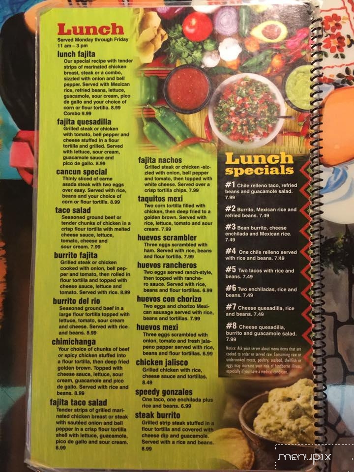 Cancun Mexican Restaurant & Cantina - Fenton, MI menu_pic