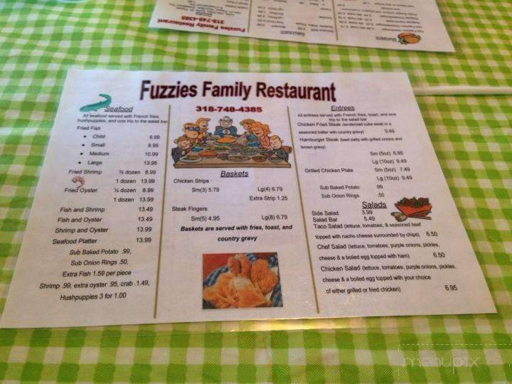 Fuzzie's Restaurant - Glenmora, LA menu_pic