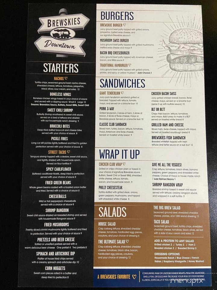 Brewskies Downtown - Seymour, IN menu_pic