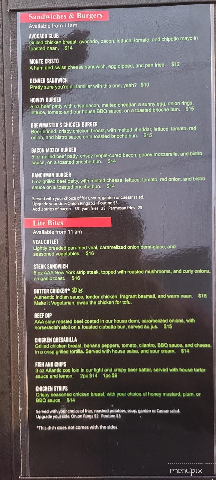 Springs Garden Restaurant & Lounge - Swift Current, SK menu_pic