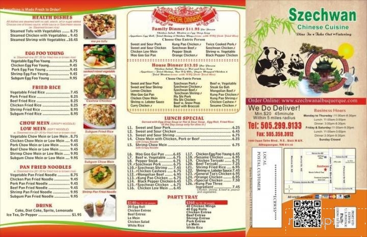 Szechwan Chinese Restaurant - Albuquerque, NM menu_pic
