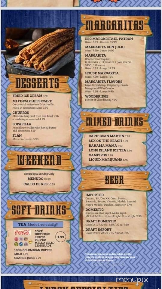 Mi Finca Mexican Restaurant - Wallace, NC menu_pic