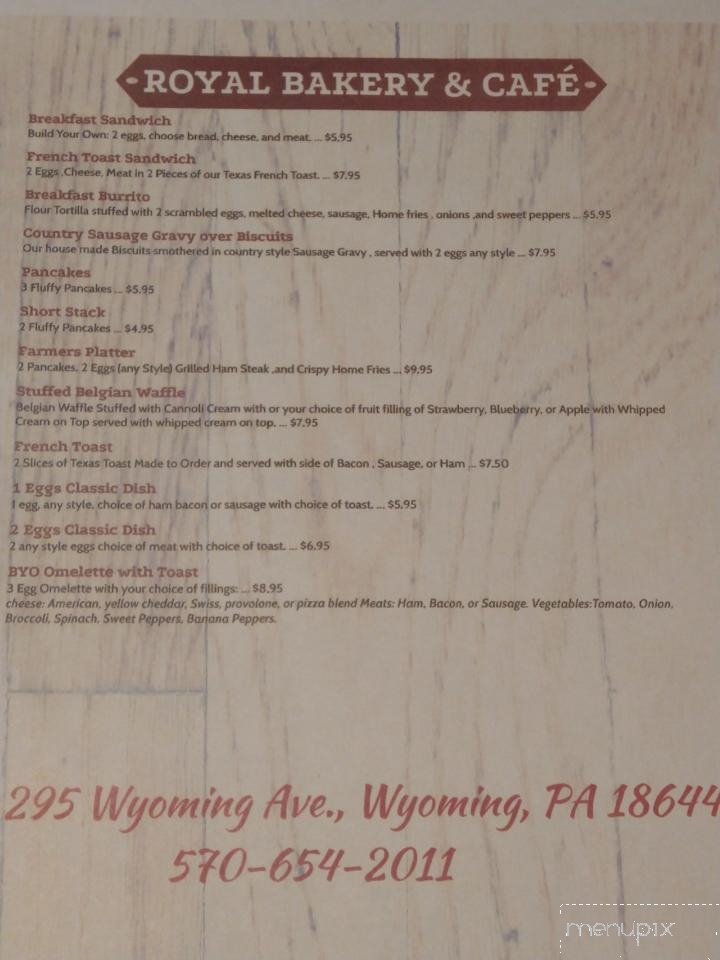 Royal Bake Shop - Exeter, PA menu_pic