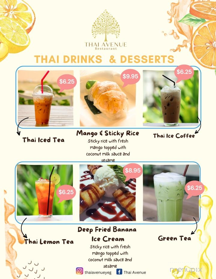 Thai Avenue Restaurant - Edmonton, AB menu_pic