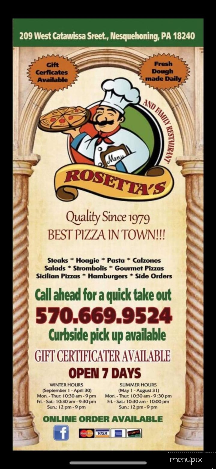 Rosetta's Pizzeria - Nesquehoning, PA