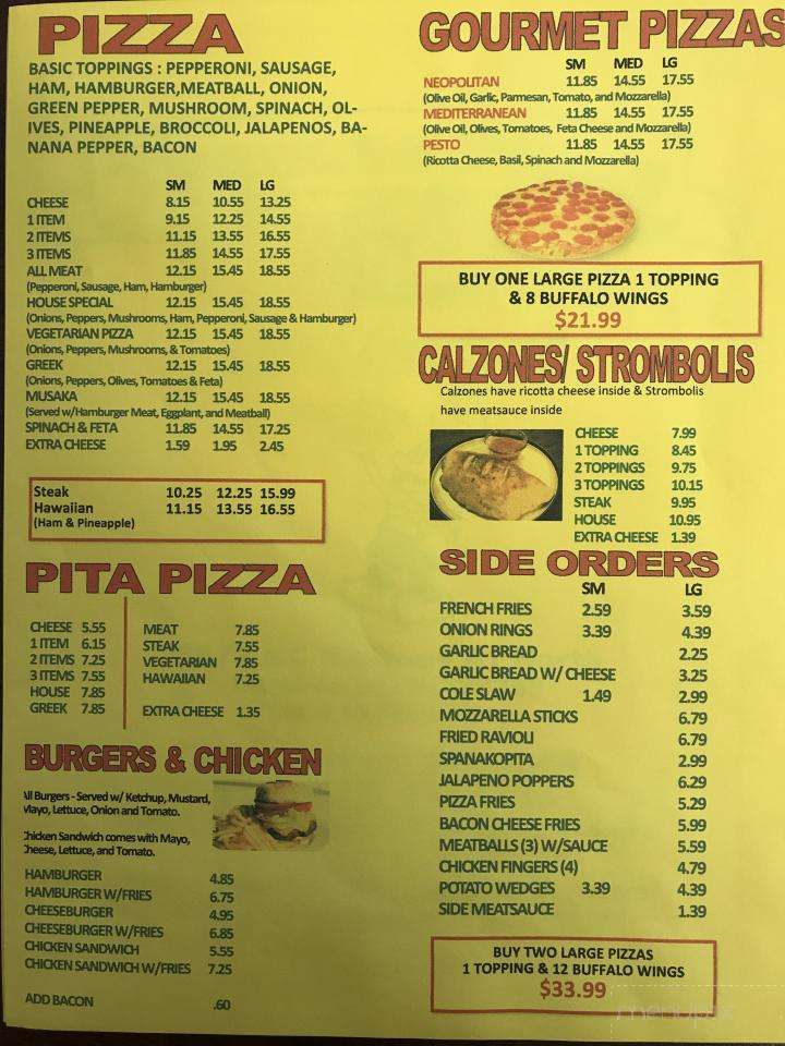 Online Menu of Thomas's Pizza & Subs, Lumberton, NC
