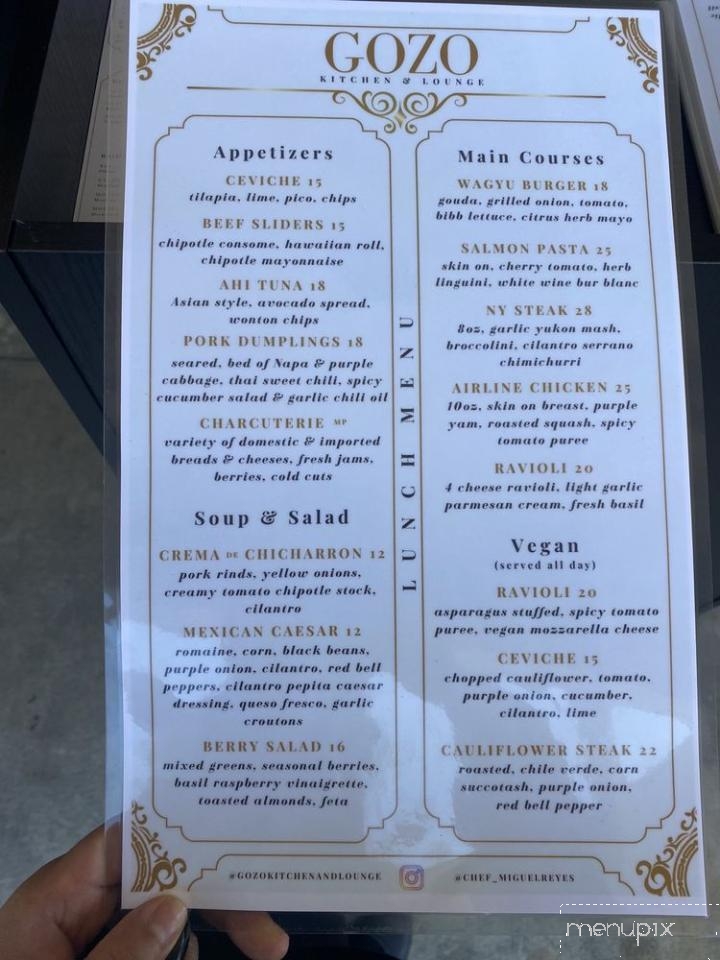 Gozo Kitchen & Lounge - Chino, CA menu_pic