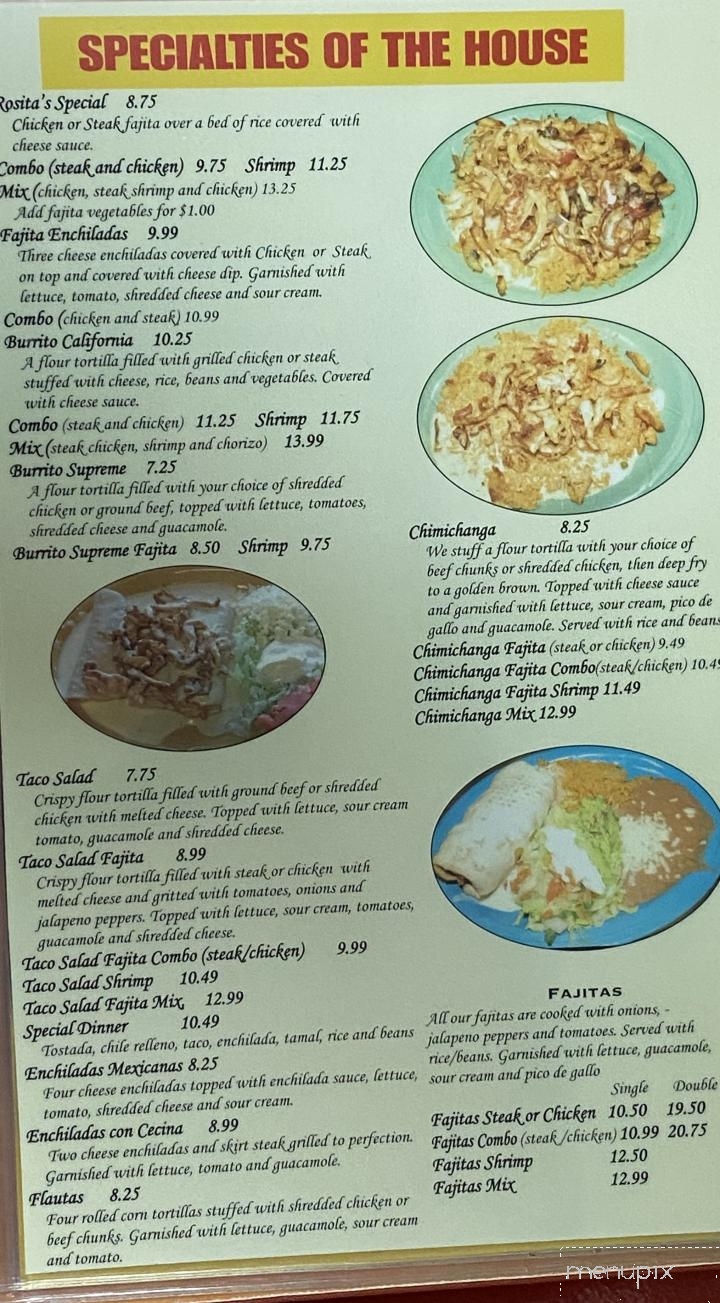 La Rosita Mexican Restaurant - Center Ridge, AR menu_pic