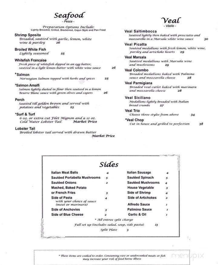 Sposita's Ristorante - West Bloomfield, MI menu_pic