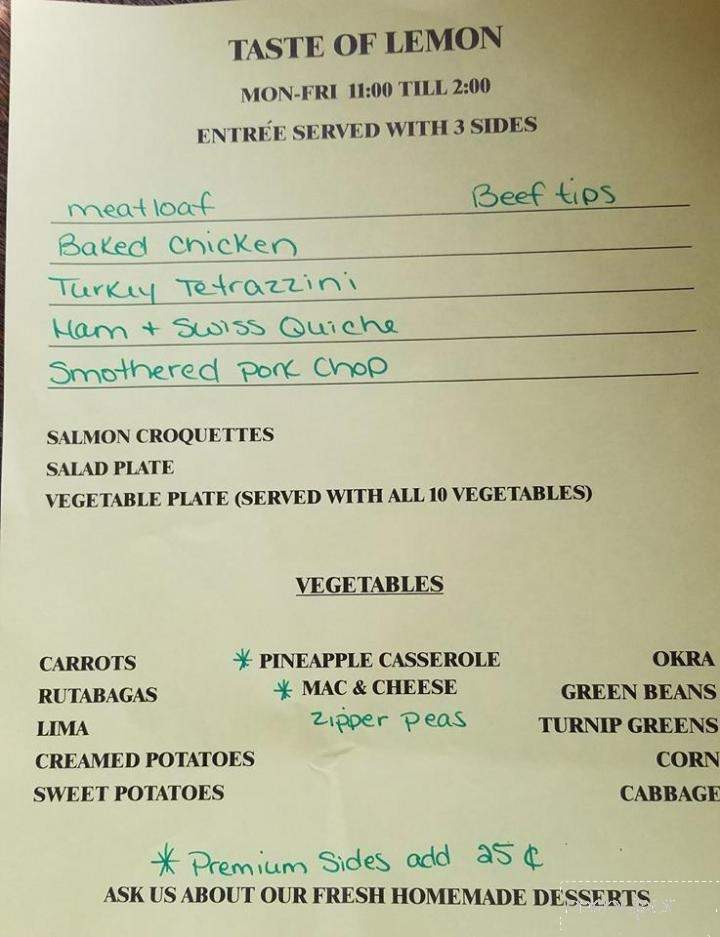 Taste of Lemon - Lagrange, GA menu_pic