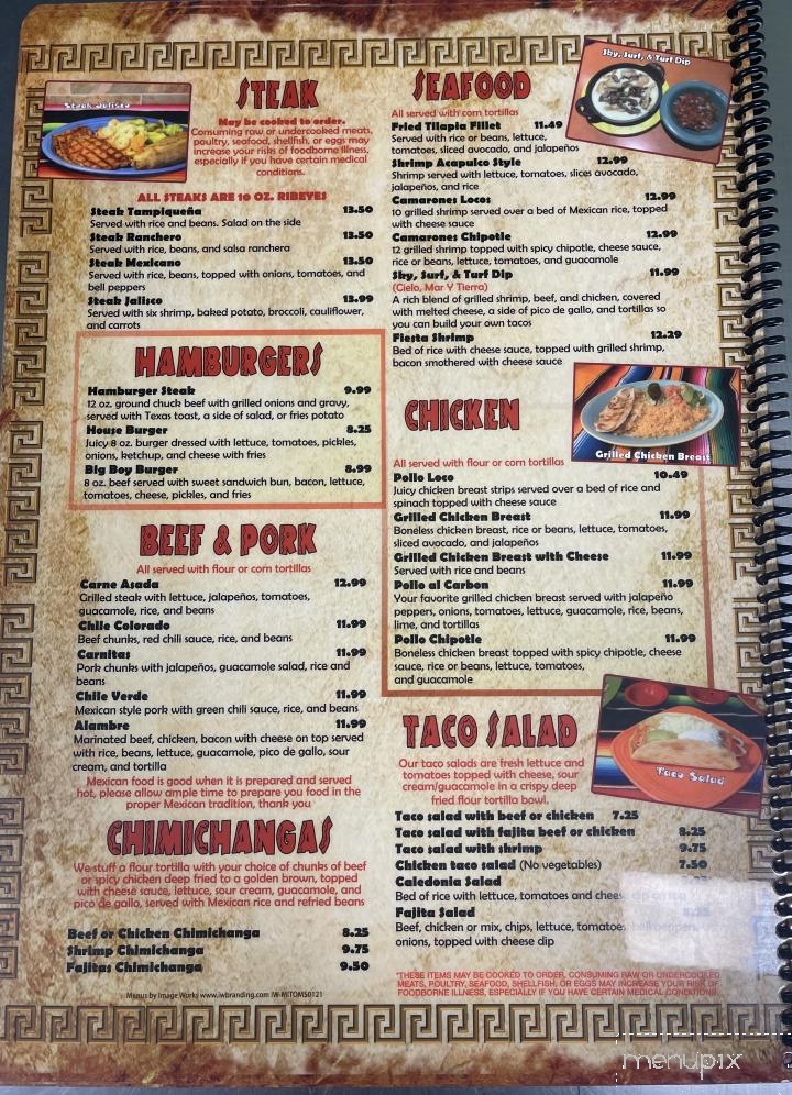 Mi Toro Mexican - Caledonia, MS menu_pic