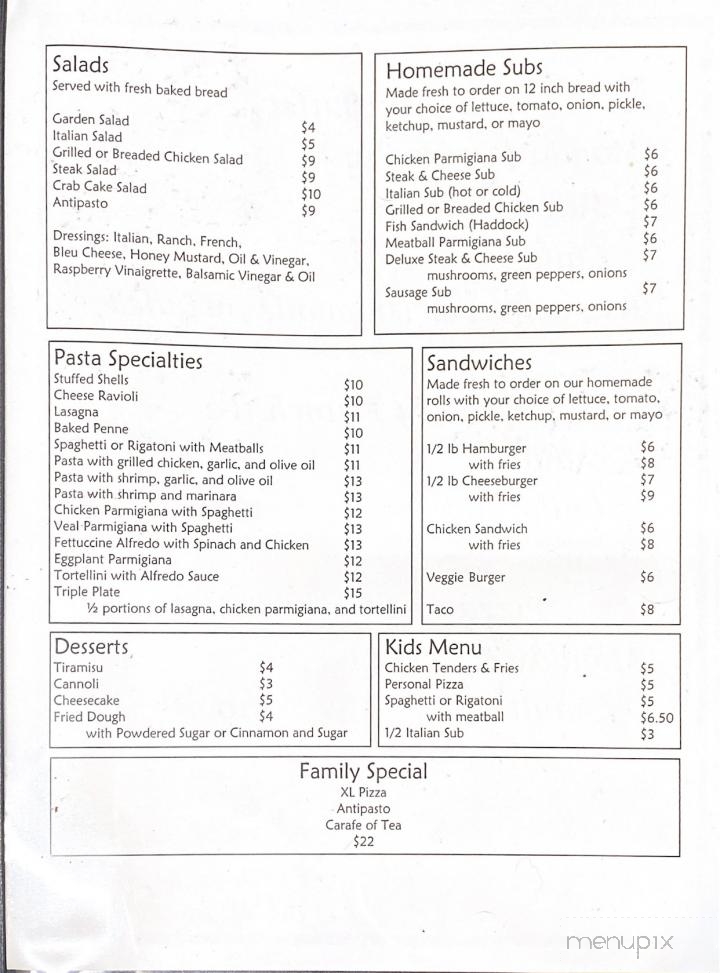 Bella's Pizzeria - Windber, PA menu_pic