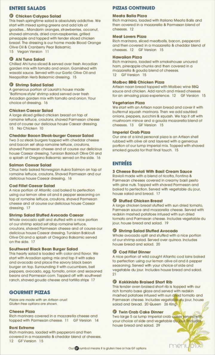 The Naked Olive Lounge - Berkeley Springs, WV menu_pic