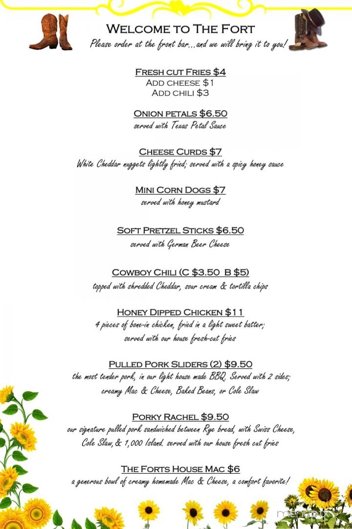 Indian Fort Inn - Hamburg, PA menu_pic