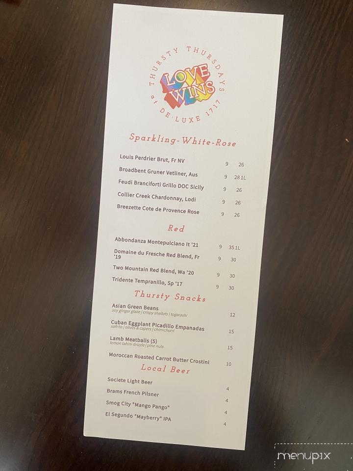 Deluxe 1717 - Pasadena, CA menu_pic