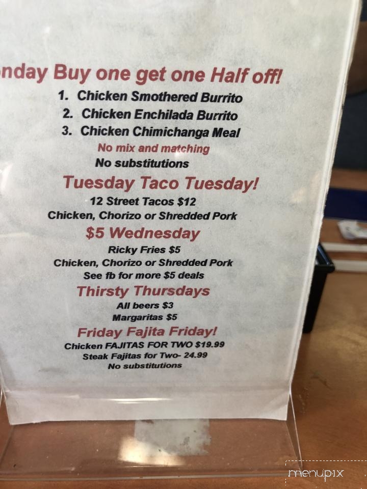 El Pique Family Restaurant - Dallas, OR menu_pic