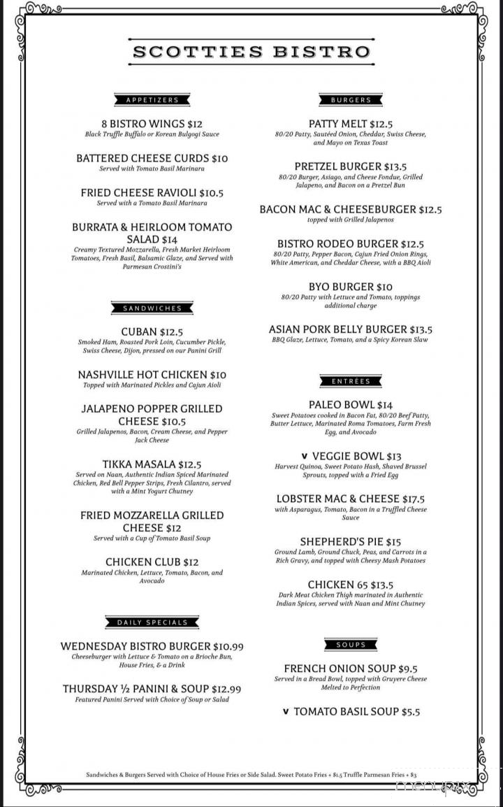 Scotties Bistro - Longview, TX menu_pic