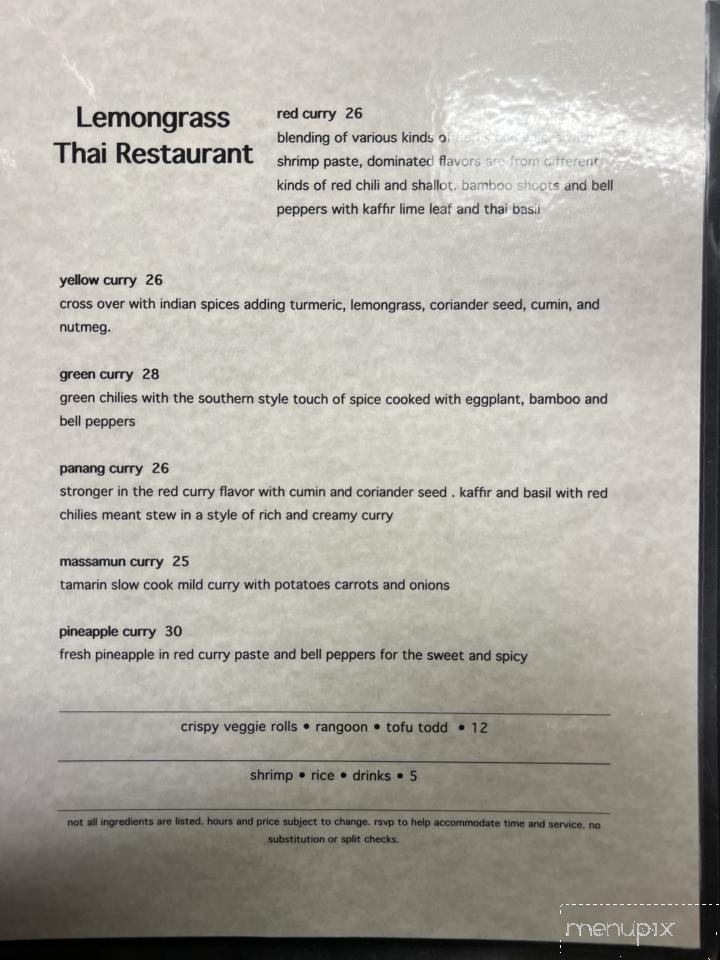 Lemon Grass Thai Restaurant - Billings, MT menu_pic