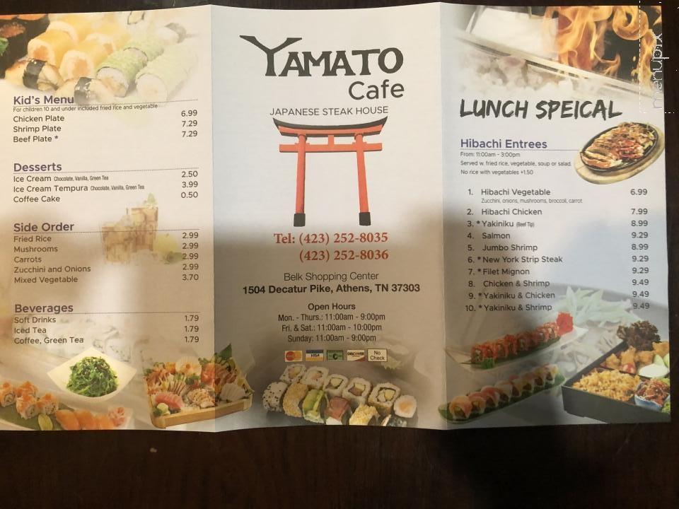 Yamato Cafe - Athens, TN menu_pic
