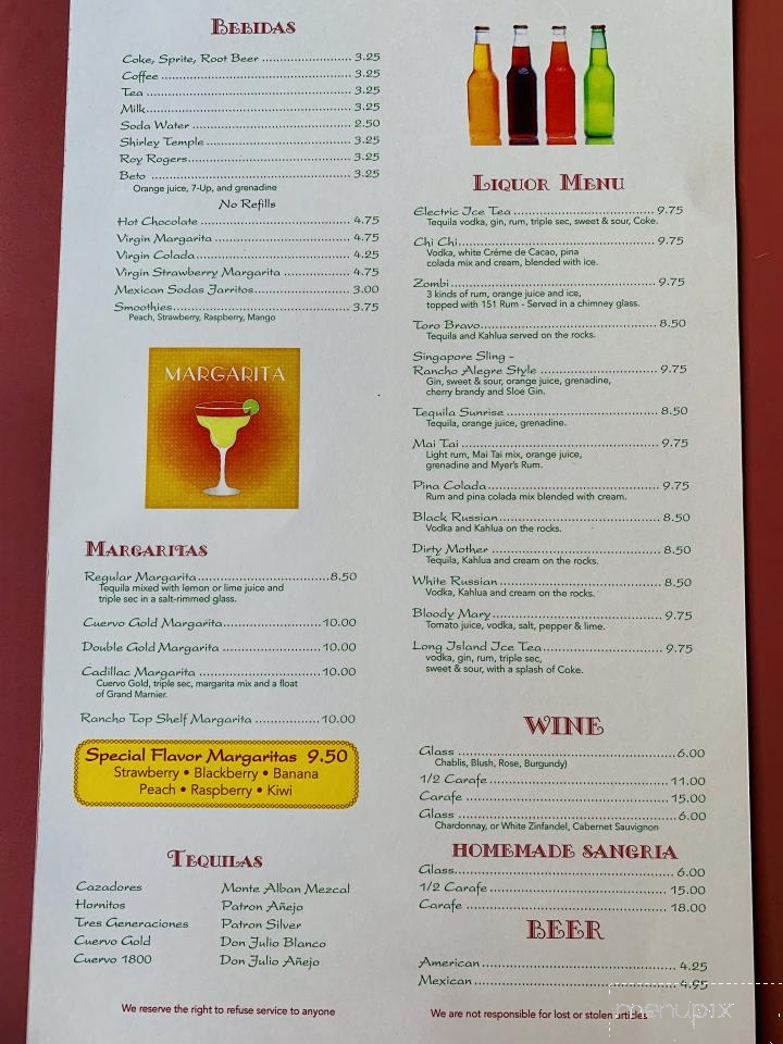 Rancho Alegre - Deer Park, WA menu_pic